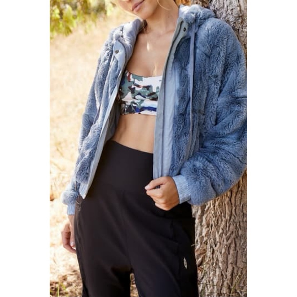 Free People || Soft Faux Fur Hoodie Coat